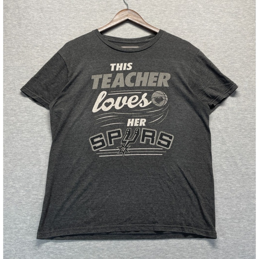 San Antonio Spurs T-Shirt Mens Medium Dark Gray Teespring NBA Basketball Sports